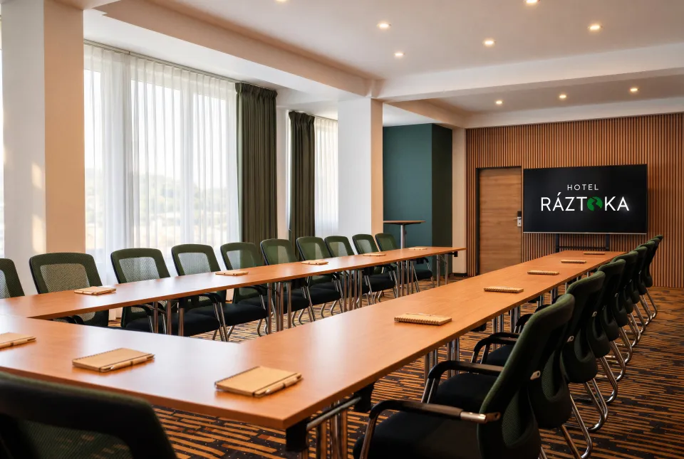 Sál 1 s denním světlem a uspořádáním do U – Hotel Ráztoka